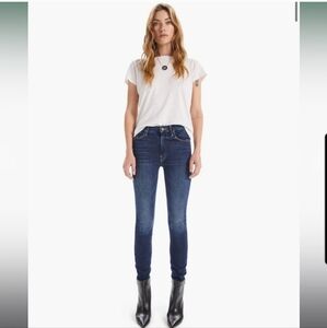MOTHER High Waisted Looker Skinny Jeans Teaming Up Wash Size 26